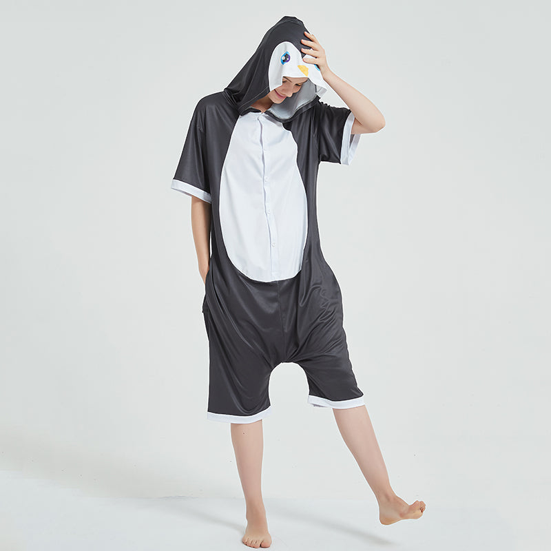 Toy Farm Unisex Animal Summer Pyjamas - Penguin Adult Summer Onesie (Book-week / Nightwear / Halloween / Pyjama Days)