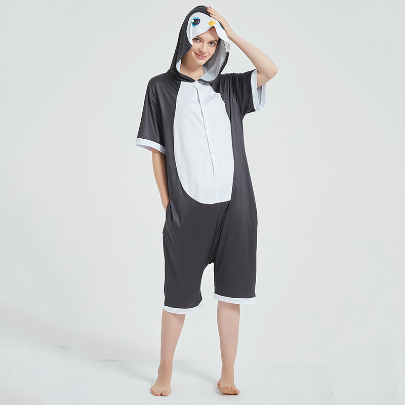 Toy Farm Unisex Animal Summer Pyjamas - Penguin Adult Summer Onesie (Book-week / Nightwear / Halloween / Pyjama Days)
