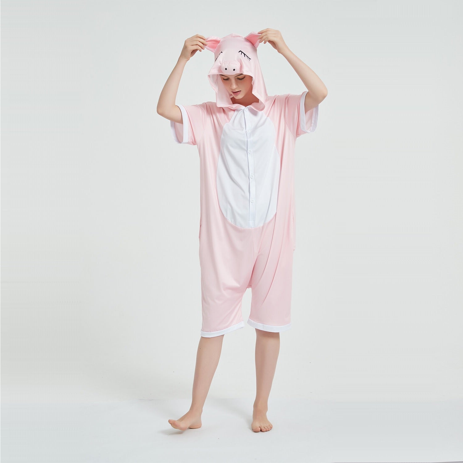 Toy Farm Unisex Animal Summer Pyjamas - Pig Adult Summer Onesie (Book-week / Nightwear / Halloween / Pyjama Days)