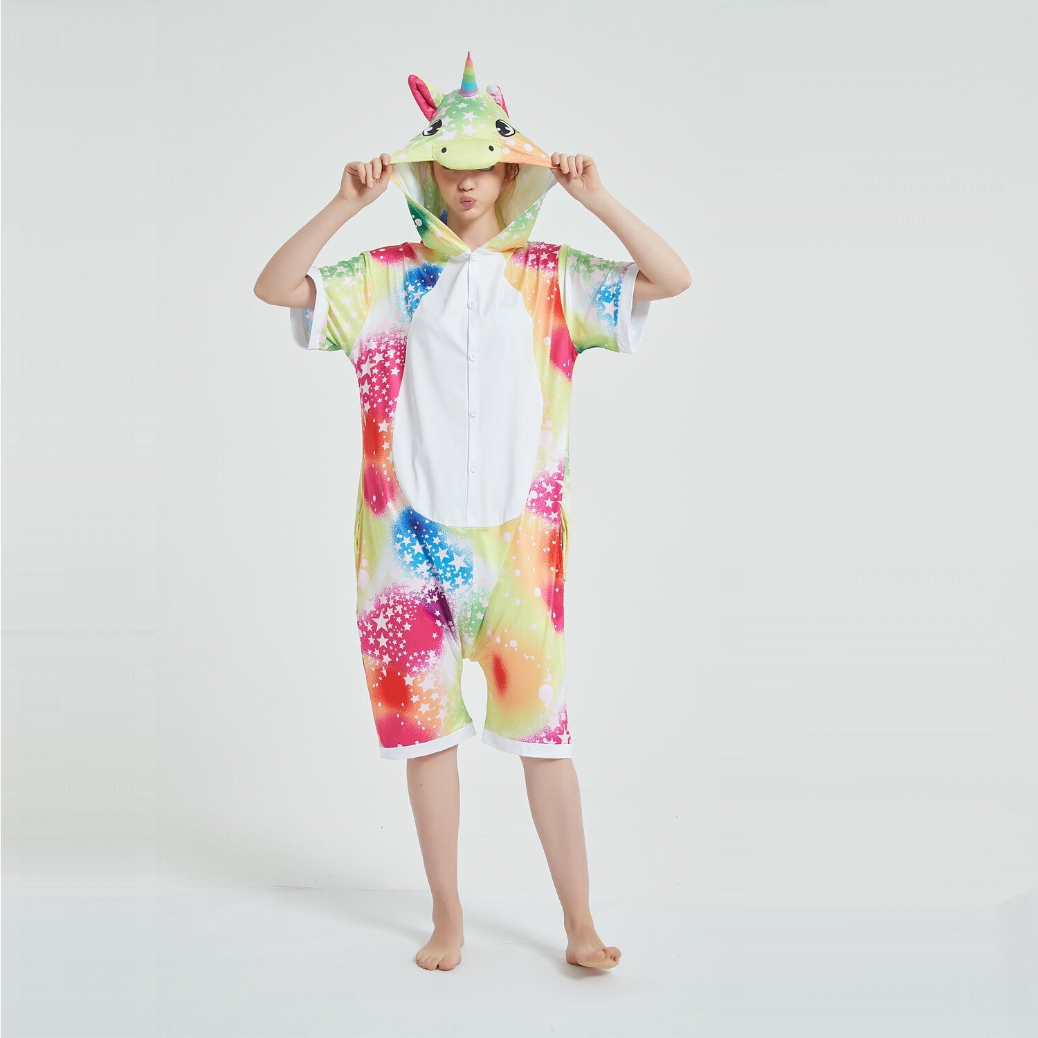 Toy Farm Unisex Animal Summer Pyjamas - Yellow Bright Sky Adult Summer Onesie (Book-week / Nightwear / Halloween / Pyjama Days)