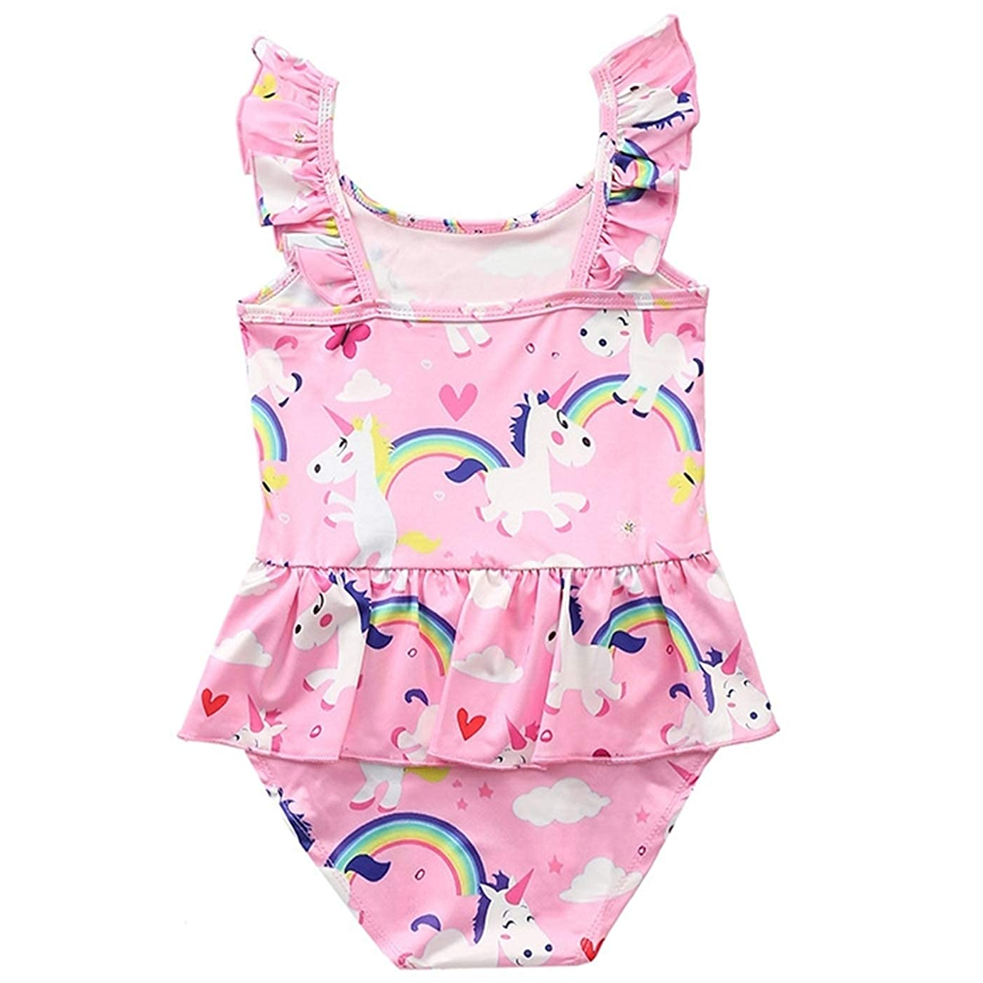 Pink Unicorn One-Piece Ruffle Swimsuit