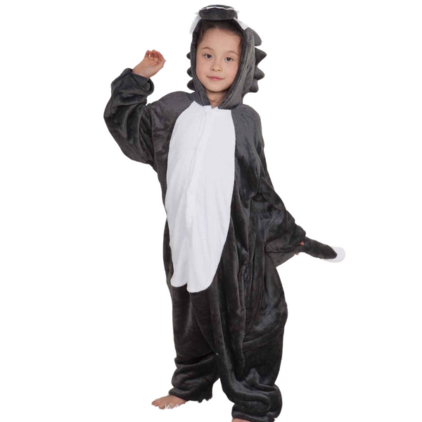 Toy Farm Unisex Animal Pyjamas - Grey Wolf Kids Onesie (Cosplay / Nightwear / Halloween / Carnival / Novelty Costume)