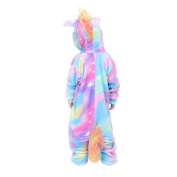 Toy Farm Unisex Animal Pyjamas - Rainbow Unicorn with Sparkling Stars Baby Onesie (Cosplay / Nightwear / Halloween / Carnival / Novelty Costume)