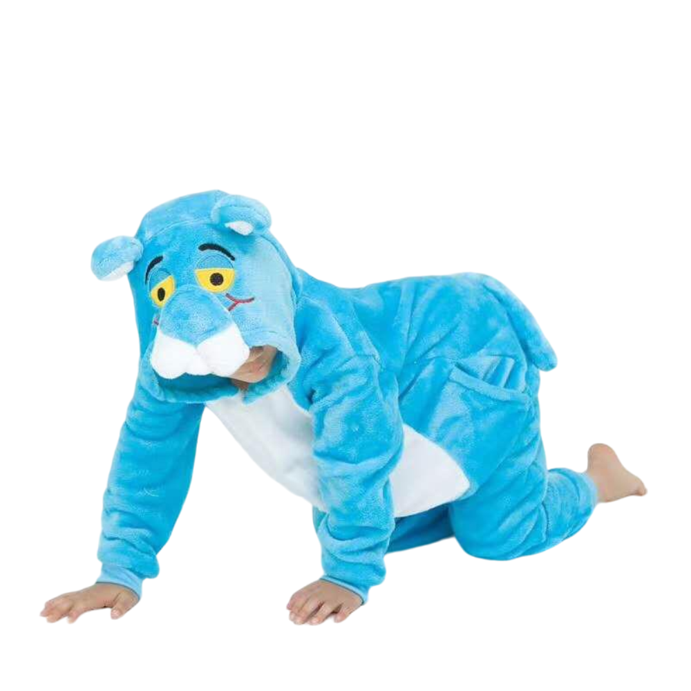 Toy Farm Unisex Animal Pyjamas - Blue Panther Kids Onesie (Cosplay / Nightwear / Halloween / Carnival / Novelty Costume)