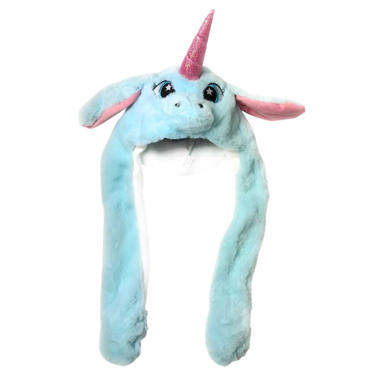 Cute Movable / Jumping / Dancing - Ear Blue Unicorn Funny Hat With LED Light