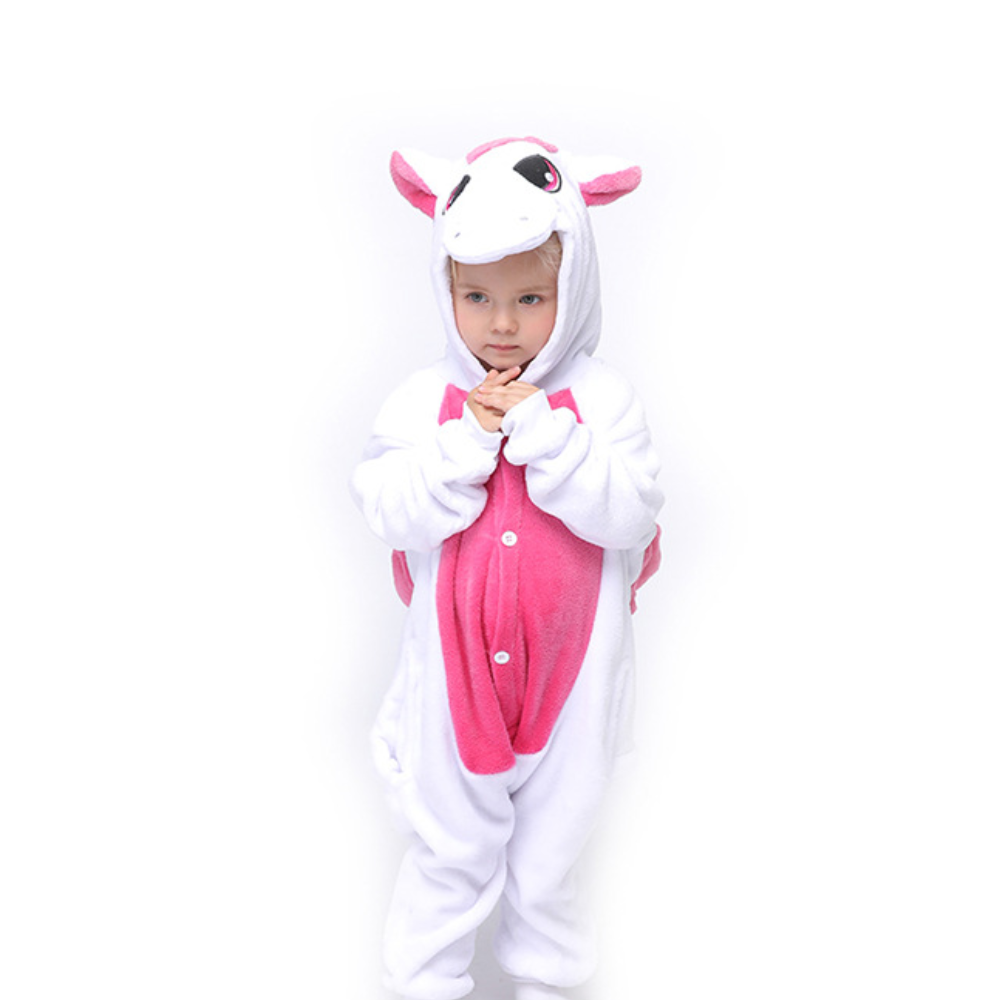 Toy Farm Unisex Animal Pyjamas - Pink Winged Unicorn Baby Onesie (Cosplay / Nightwear / Halloween / Carnival / Novelty Costume)