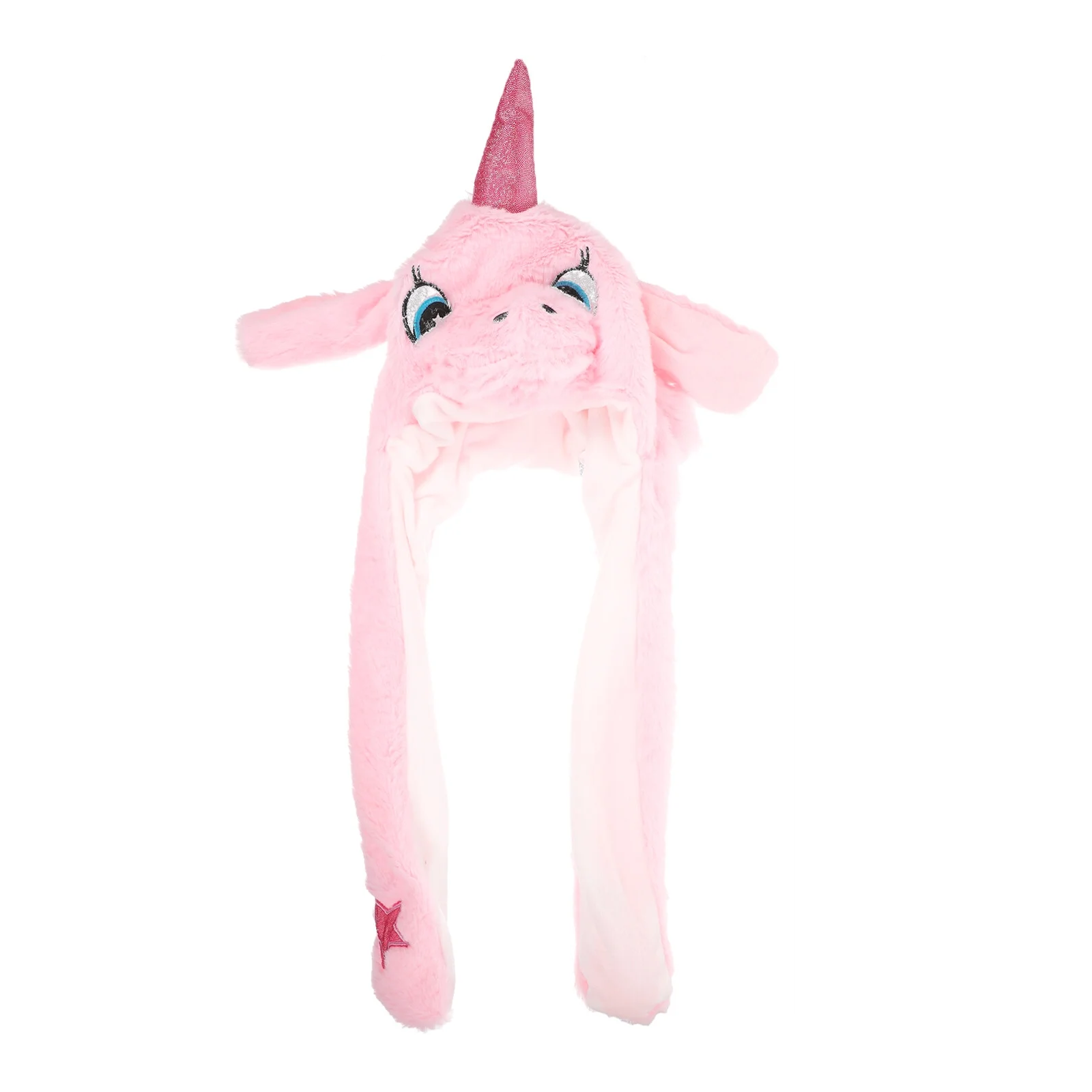 Cute Movable / Jumping / Dancing - Ear Pink Unicorn Funny Hat With LED Light