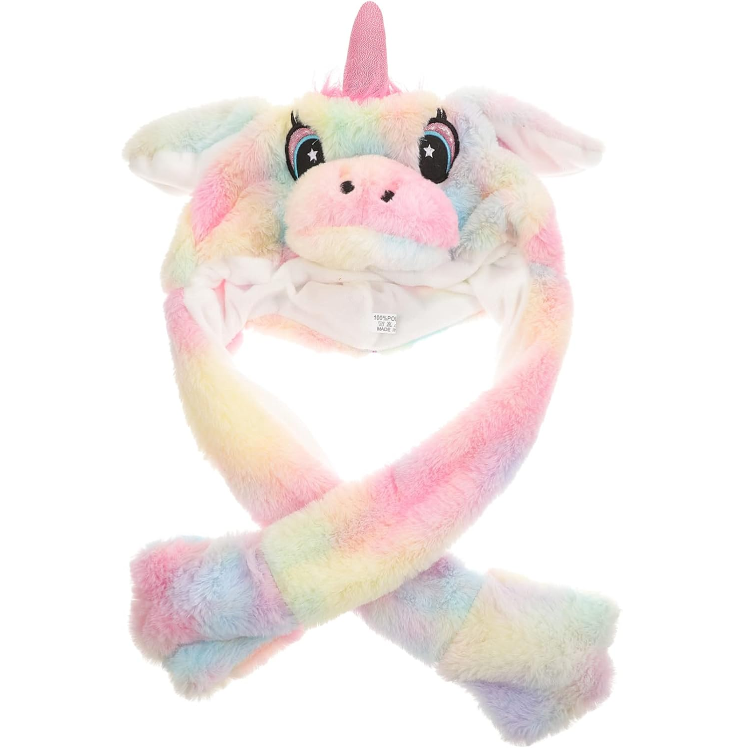 Cute Movable / Jumping / Dancing - Ear Pastel Rainbow Unicorn Funny Hat With LED Light