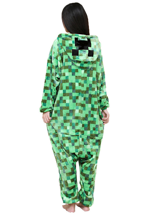 Toy Farm Unisex Animal Pyjamas - Minecraft Creeper Adult Onesie (Cosplay / Nightwear / Halloween / Carnival / Novelty Costume)