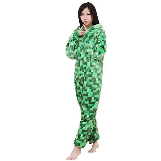 Toy Farm Unisex Animal Pyjamas - Minecraft Creeper Kids Onesie (Cosplay / Nightwear / Halloween / Carnival / Novelty Costume)