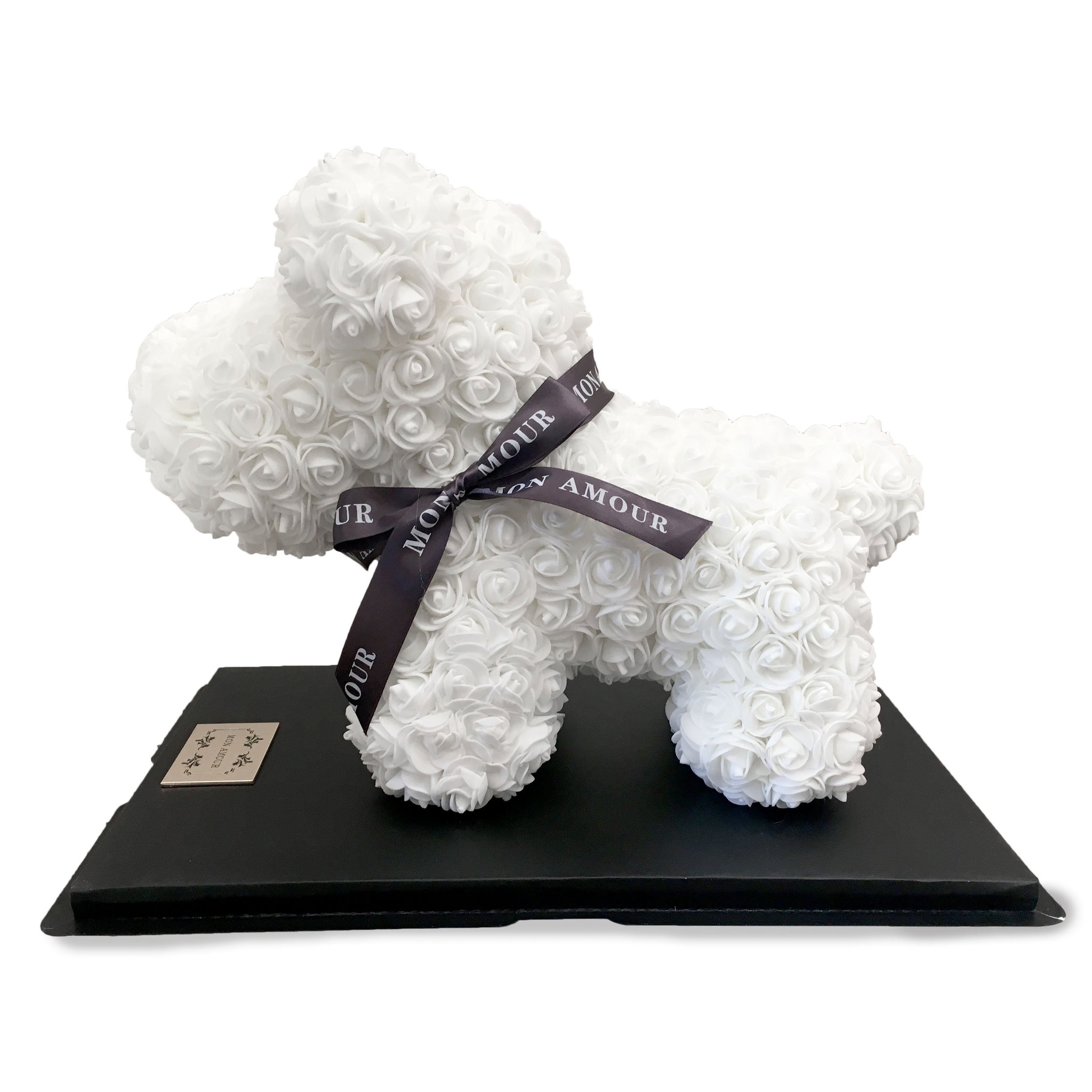 Gorgeous White Rose Puppy with LED Light and Gift Box - 40cm