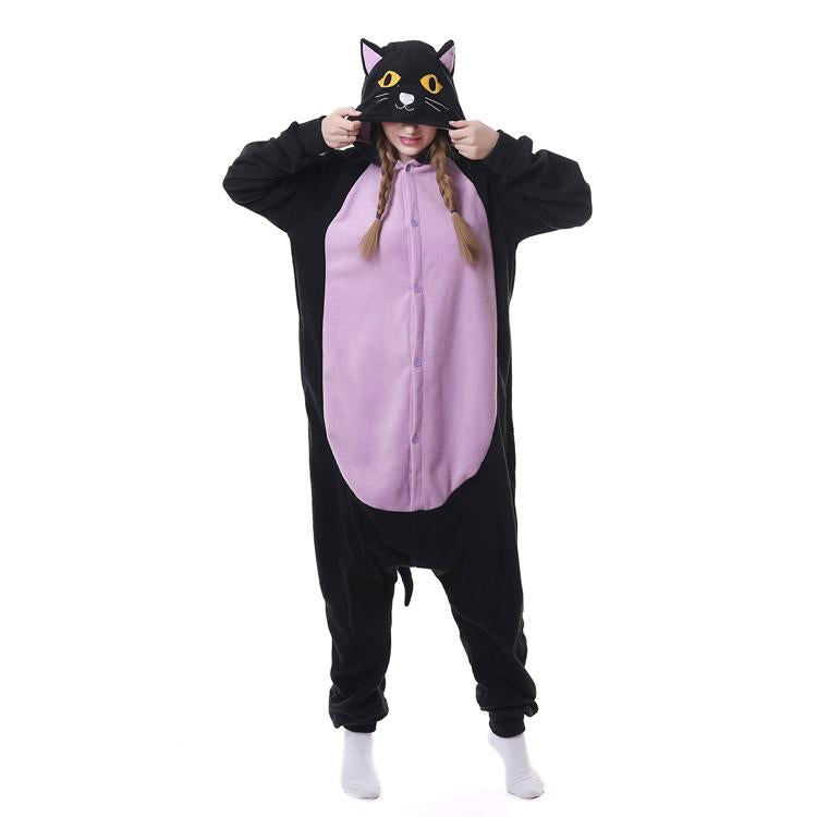 Onesie World Unisex Animal Pyjamas - Spooky Black Cat Adult (Cosplay / Nightwear Halloween Carnival