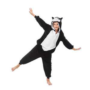 Onesie World Unisex Animal Pyjamas - Black Husky Dog Kids (Cosplay / Nightwear Halloween Carnival