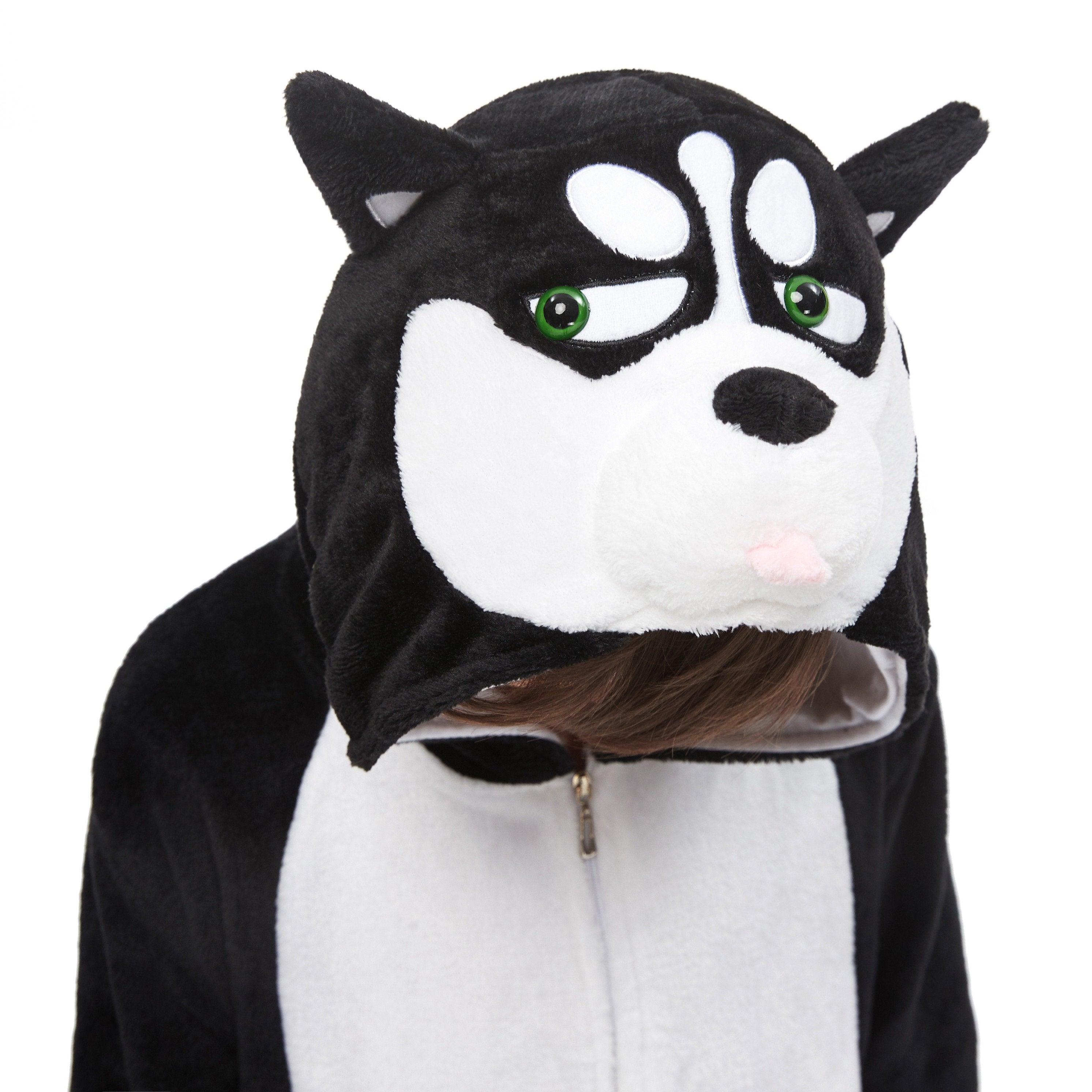 Onesie World Unisex Animal Pyjamas - Black Husky Dog Kids (Cosplay / Nightwear Halloween Carnival