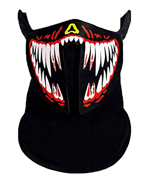 Sound Activated Led Half Mask Bloody Mouth Toys