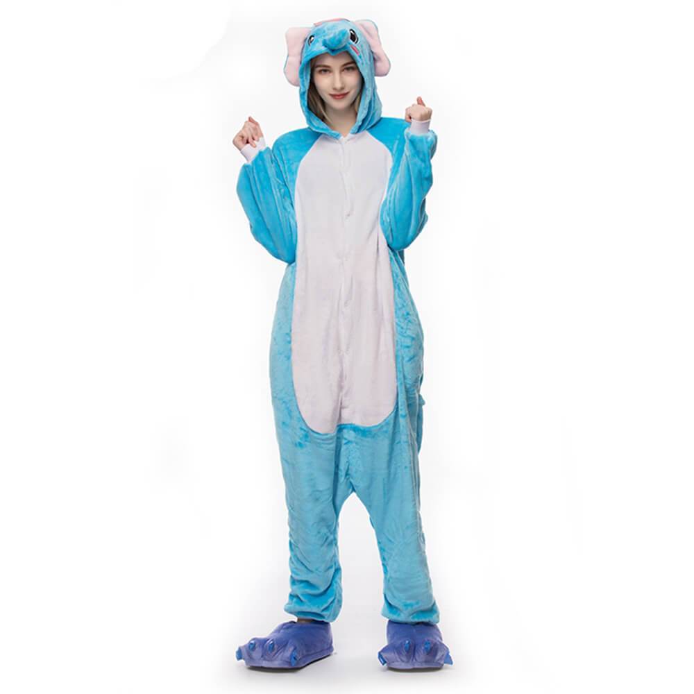 Onesie World Unisex Animal Pyjamas - Blue Elephant Adult (Cosplay / Nightwear Halloween Carnival