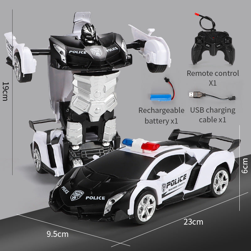 1:18 Police Transformer Remote Control Car Model Kids Toy
