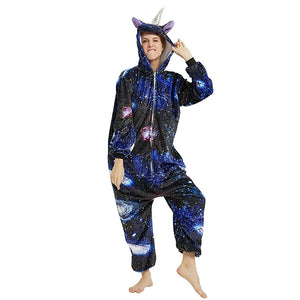 Onesie World Unisex Animal Pyjamas - Dark Galaxy Unicorn Adult (Cosplay / Nightwear Halloween