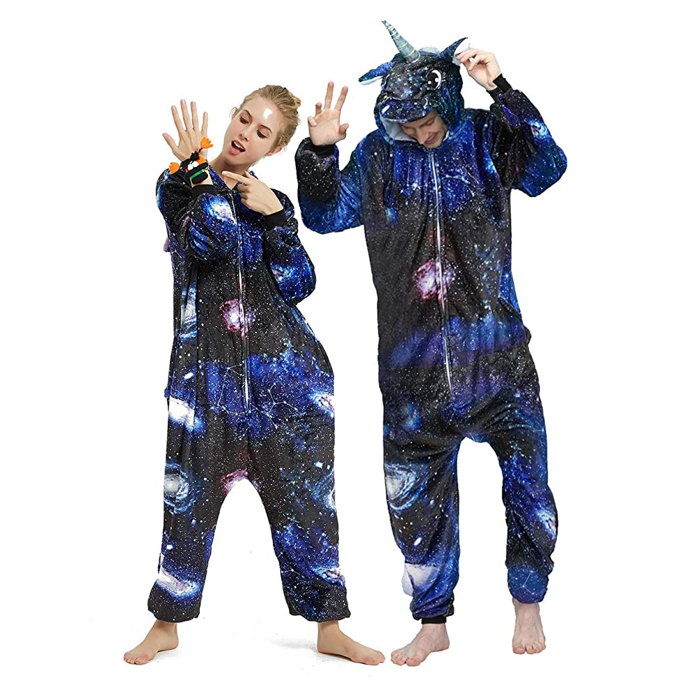 Onesie World Unisex Animal Pyjamas - Dark Galaxy Unicorn Adult (Cosplay / Nightwear Halloween