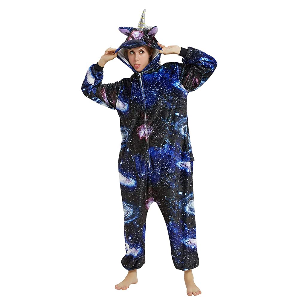 Onesie World Unisex Animal Pyjamas - Dark Galaxy Unicorn Adult (Cosplay / Nightwear Halloween