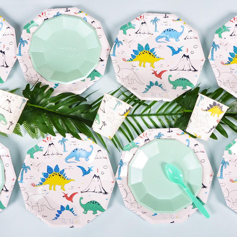 Dinosaur Theme Birthday Party Tableware Package (#Type D)