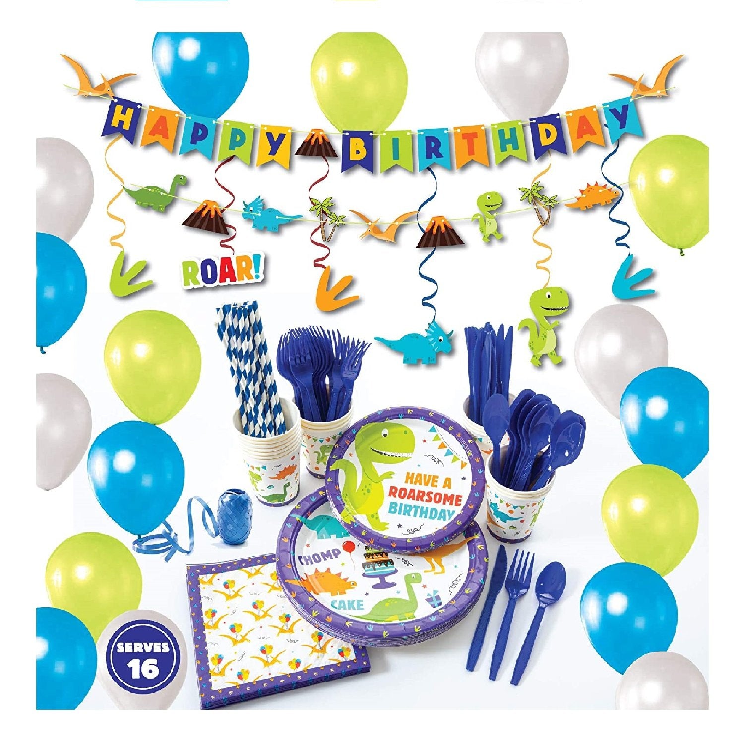 Dinosaur Theme Birthday Party Supplies Basic Package (#Type A)