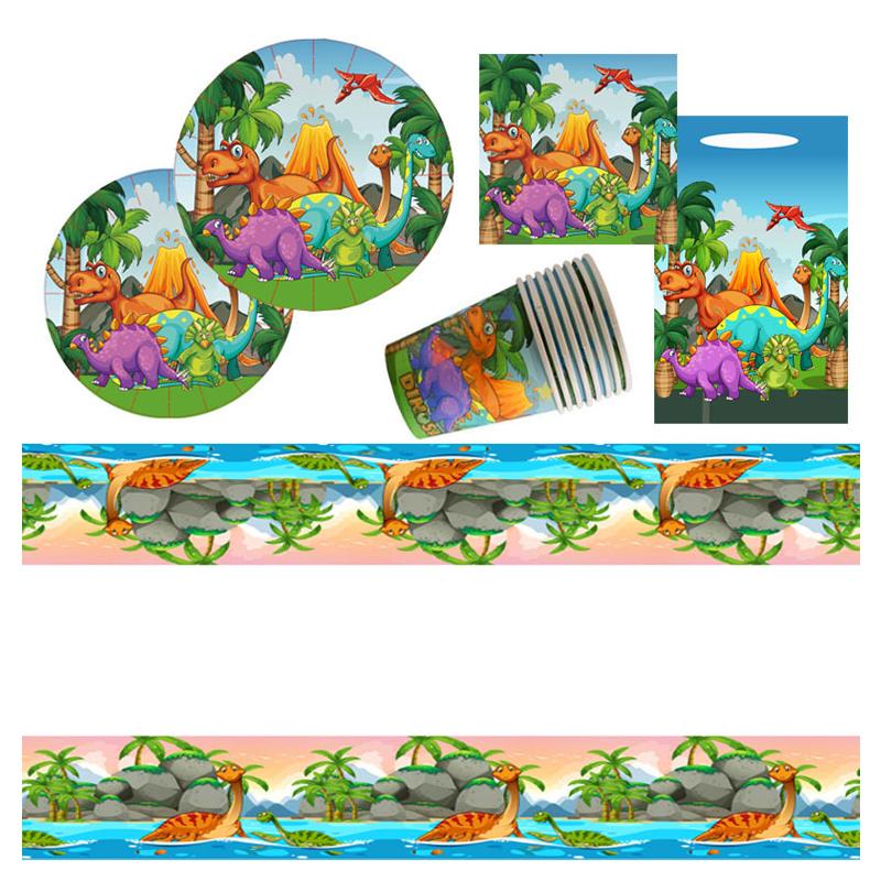 Dinosaur Theme Birthday Party Tableware Package (#Type C)