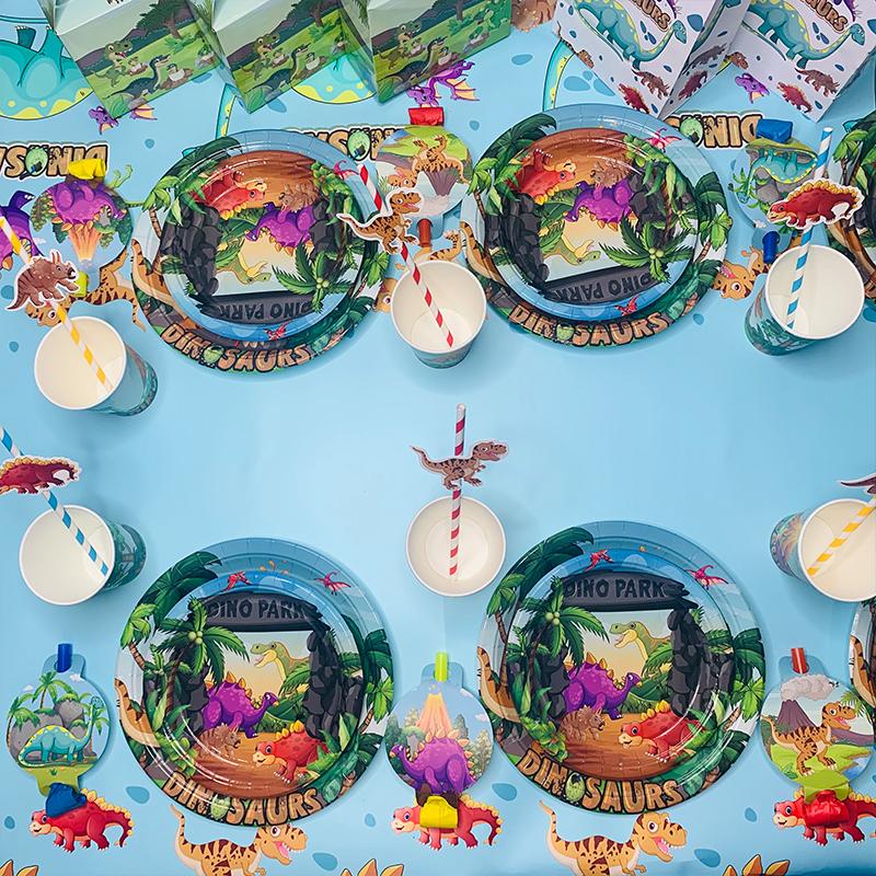 Dinosaur Theme Birthday Party Tableware Package (#Type B)