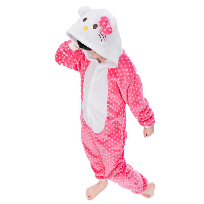 Onesie World Unisex Animal Pyjamas - Dotted Pink Hello Kitty Kid (Cosplay / Nightwear Halloween