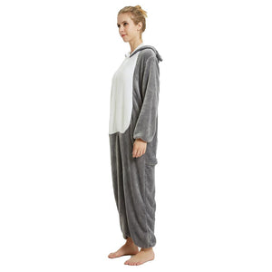Onesie World Unisex Animal Pyjamas - Grey Husky Dog Adult (Cosplay / Nightwear Halloween Carnival