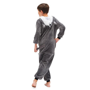 Onesie World Unisex Animal Pyjamas - Grey Husky Dog Kids (Cosplay / Nightwear Halloween Carnival