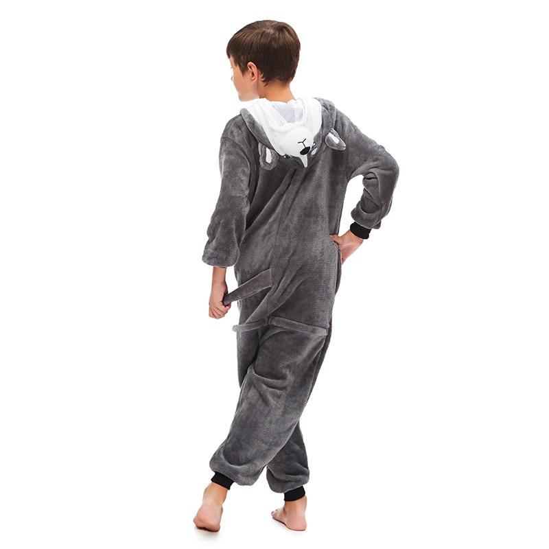Onesie World Unisex Animal Pyjamas - Grey Husky Dog Kids (Cosplay / Nightwear Halloween Carnival
