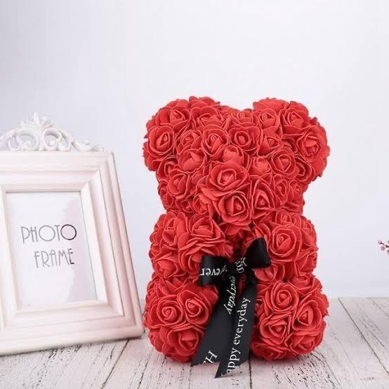 Gorgeous Red Rose Teddy Bear with Gift Box - 25cm