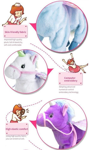 Magic Walking And Singing Unicorn With Led Light On The Cheeks Toys