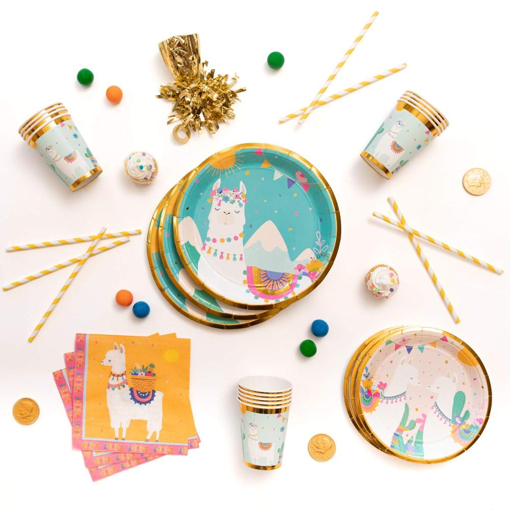 Llama Theme Birthday Party Cutlery Package (#Type A)