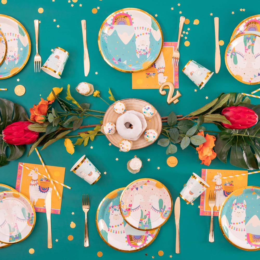 Llama Theme Birthday Party Cutlery Package (#Type A)