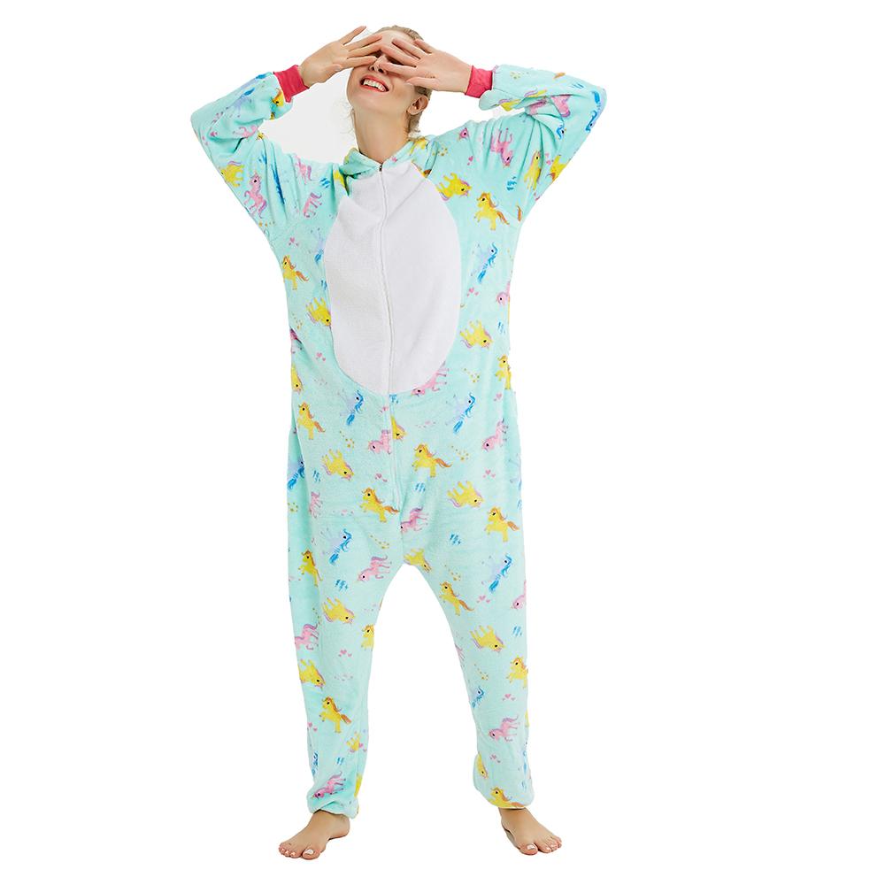 Onesie World Unisex Animal Pyjamas - Mint Unicorn (With Unicorns Pattern Print) Adult Onesies