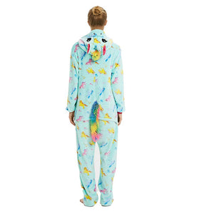 Onesie World Unisex Animal Pyjamas - Mint Unicorn (With Unicorns Pattern Print) Adult Onesies