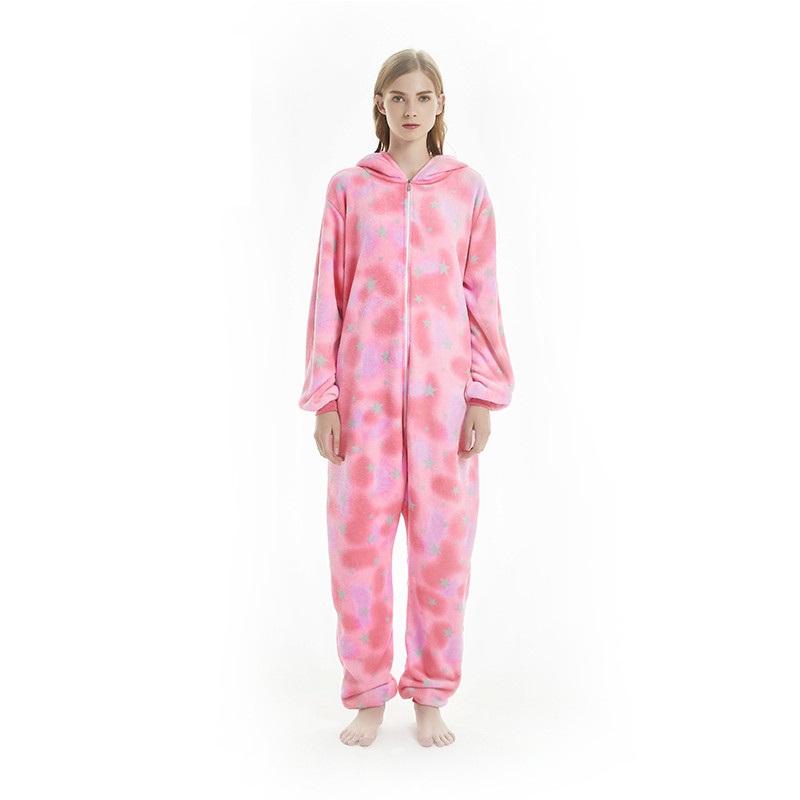 Onesie World Unisex Animal Pyjamas - Pink Star Sleeping Unicorn Adult (Cosplay / Nightwear Halloween