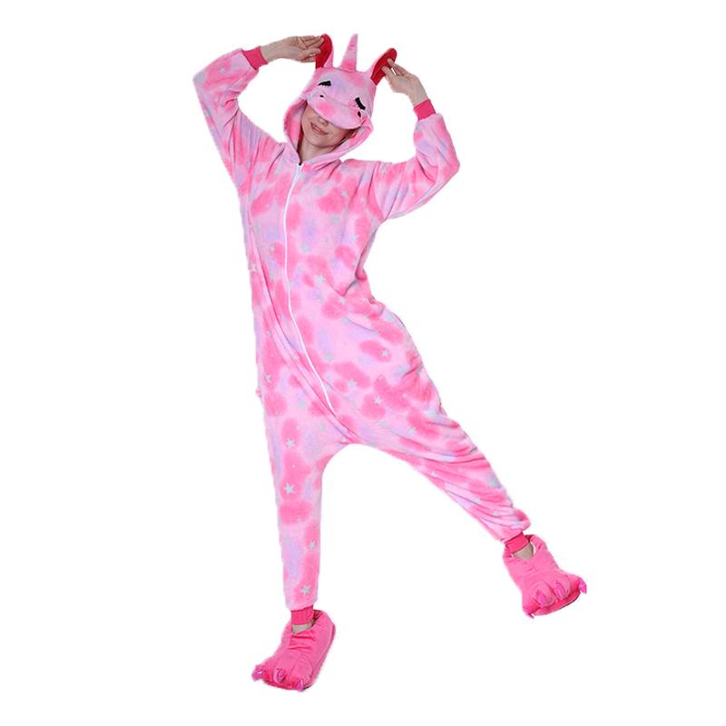 Onesie World Unisex Animal Pyjamas - Pink Star Sleeping Unicorn Adult (Cosplay / Nightwear Halloween