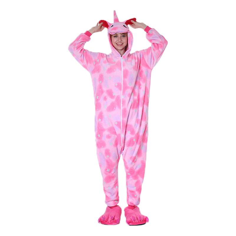 Onesie World Unisex Animal Pyjamas - Pink Star Sleeping Unicorn Adult (Cosplay / Nightwear Halloween