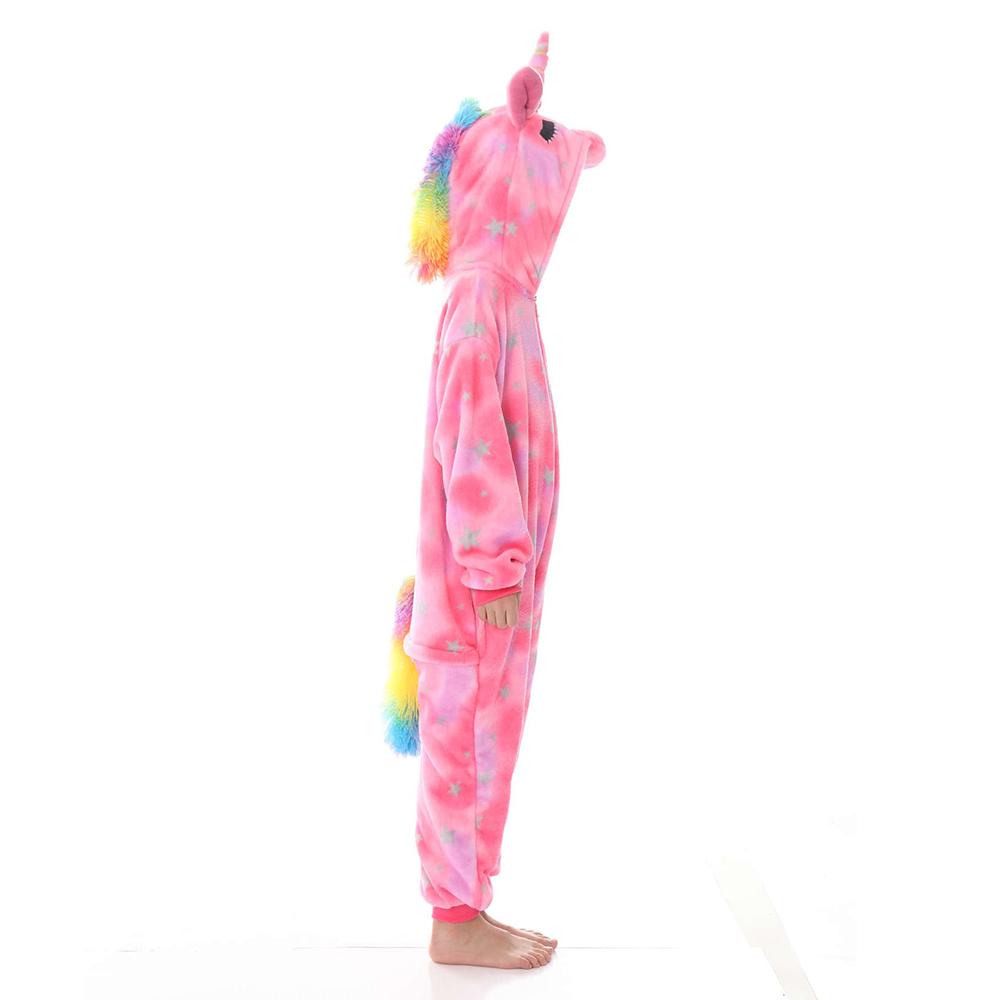 Onesie World Unisex Animal Pyjamas - Pink Star Sleeping Unicorn Kids (Cosplay / Nightwear Halloween