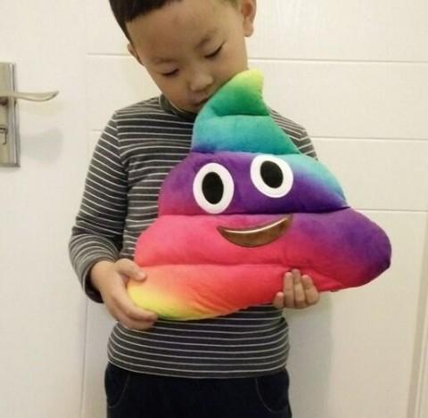 Emoji Rainbow Poop Pillow Pillow