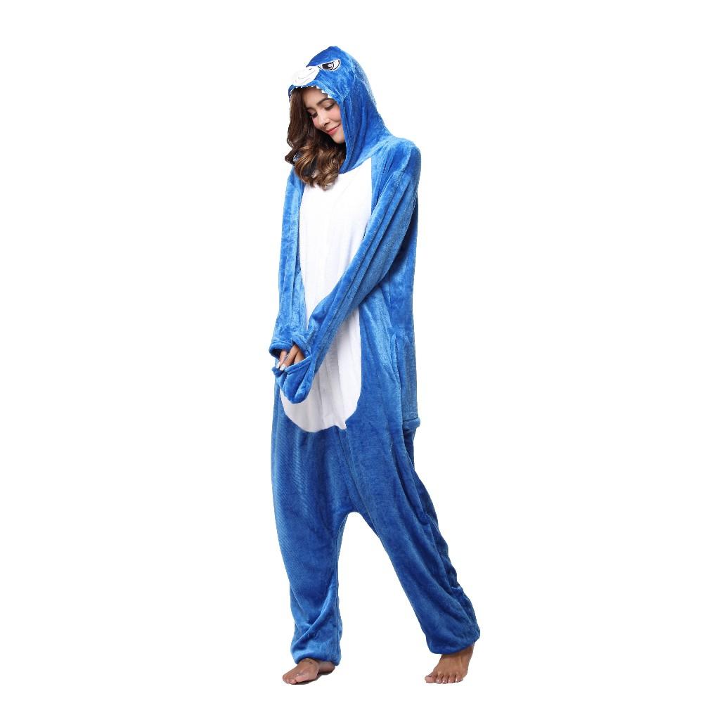 Onesie World Unisex Animal Pyjamas - Navy Blue Shark Adult (Cosplay / Nightwear Halloween Carnival