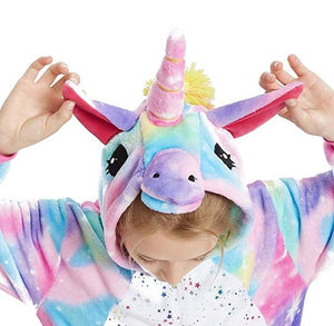 Onesie World Unisex Animal Pyjamas - Rainbow Unicorn With Sparkling Stars Kids (Cosplay / Nightwear
