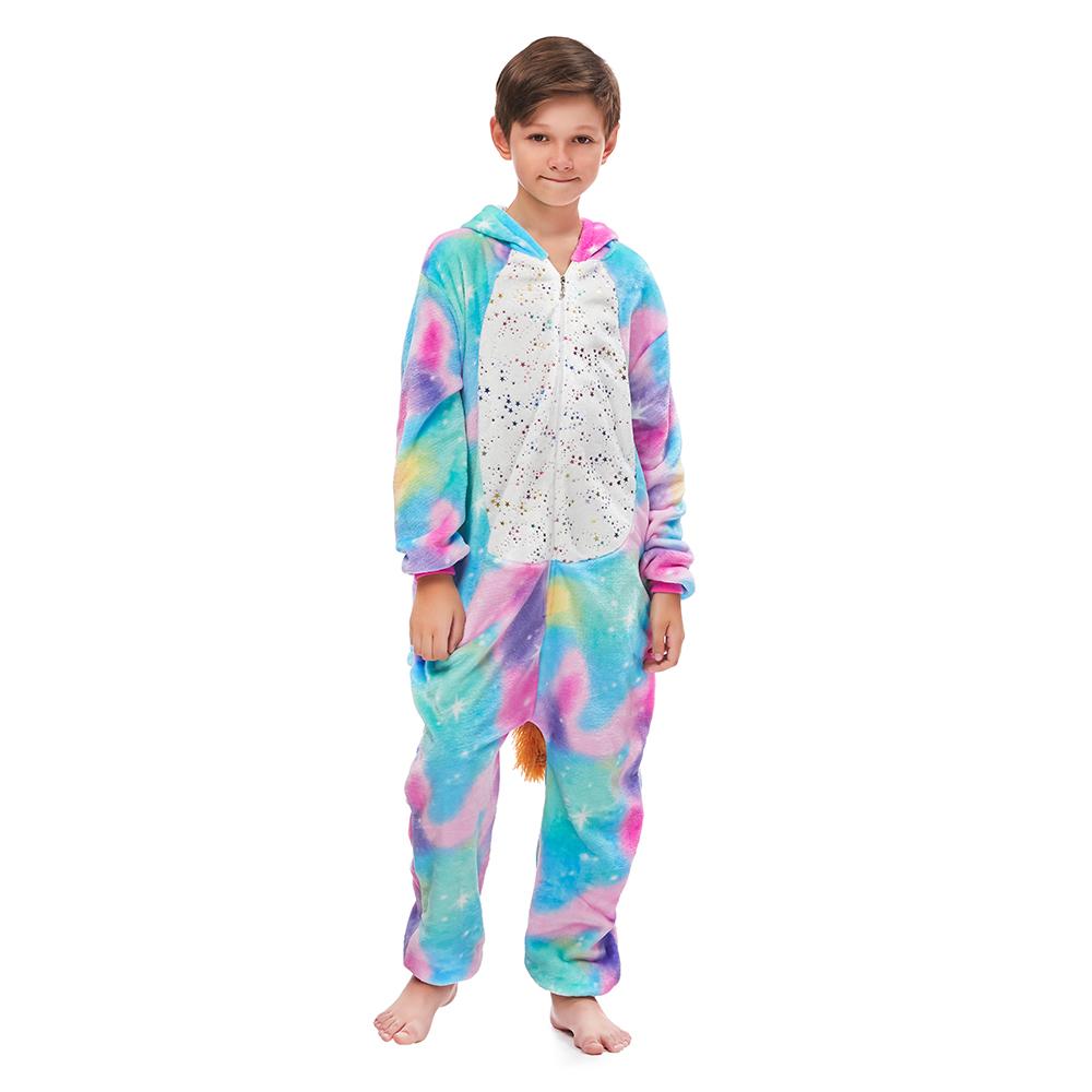 Onesie World Unisex Animal Pyjamas - Rainbow Unicorn With Sparkling Stars Kids (Cosplay / Nightwear