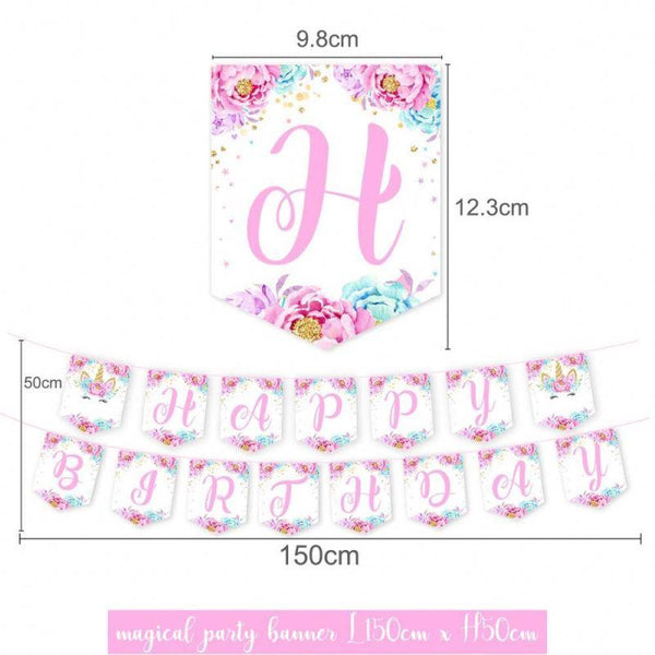 Unicorn Theme Birthday Party Supplies MEGA Package (#Type A)