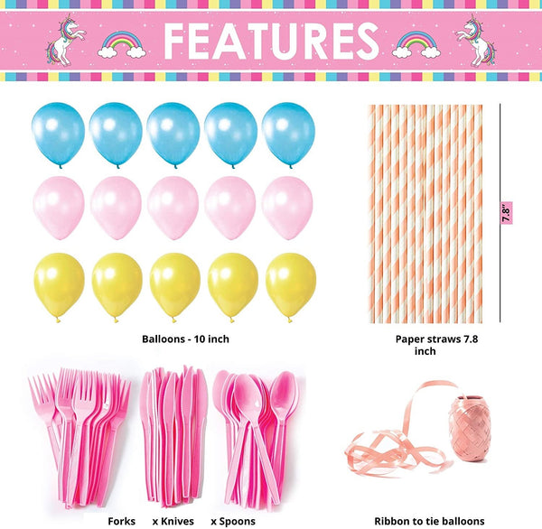 Unicorn Theme Birthday Party Supplies Basic Package (#Type A)