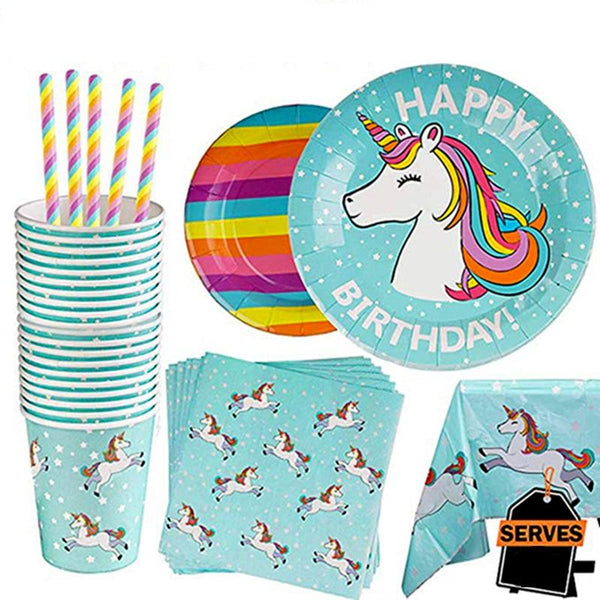 Unicorn Theme Birthday Party Tableware Package (#Type B)