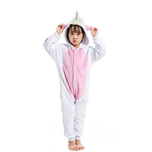 Onesie World Unisex Animal Pyjamas Cosplay White Unicorn Kid - Nightwear Halloween Carnival Novelty